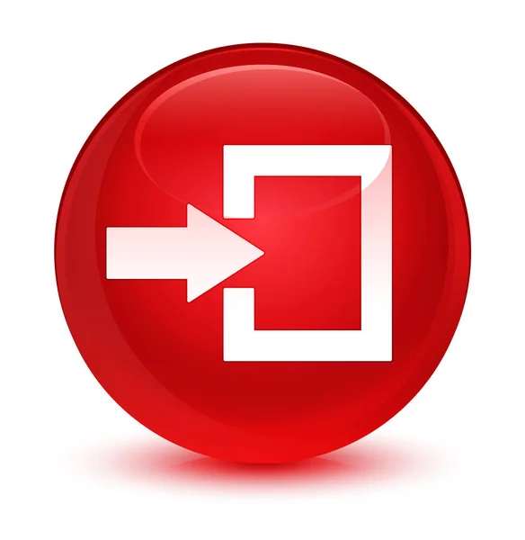 Icône de connexion bouton rond rouge vitreux — Photo