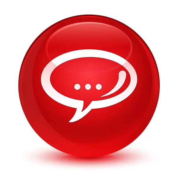 Chat pictogram glazig rode, ronde knop — Stockfoto