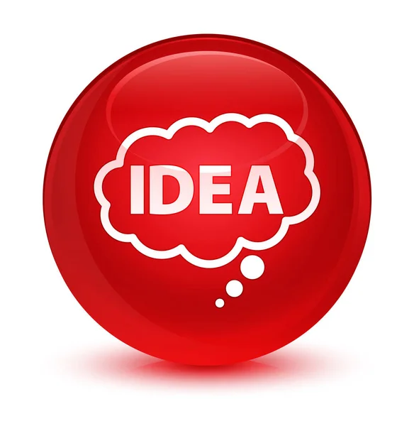 Ícone de bolha Idea botão redondo vermelho vítreo — Fotografia de Stock