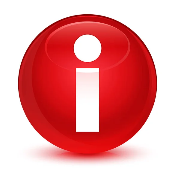 Info-Symbol glasig roter runder Knopf — Stockfoto