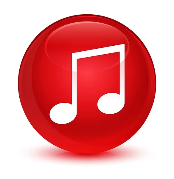 Icono de música glassy botón redondo rojo — Foto de Stock
