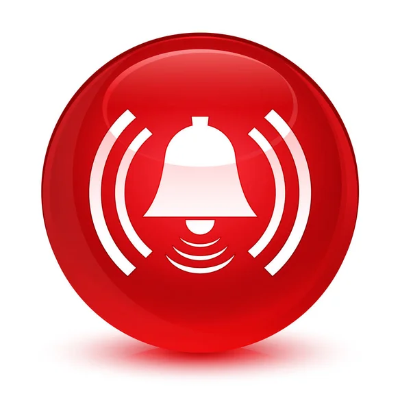 Alarm icon glassy red round button — Stock Photo, Image