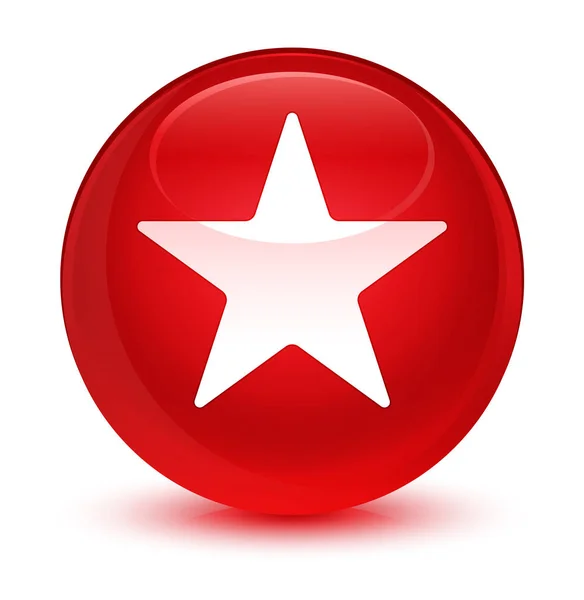 Stern-Ikone glasig roter runder Knopf — Stockfoto