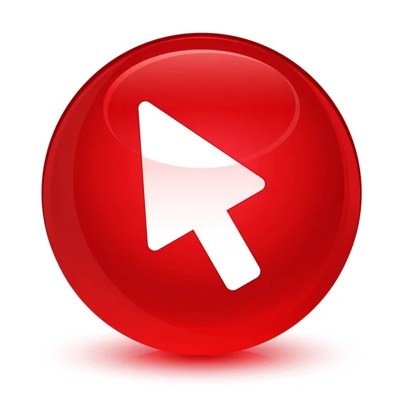 Icona del cursore rosso vetro pulsante rotondo — Foto Stock