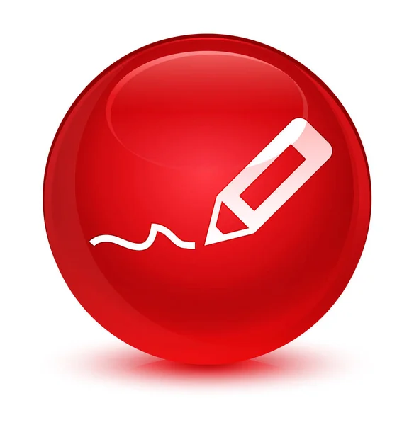 Zaregistrujte se ikona sklovité červené kulaté tlačítko — Stock fotografie