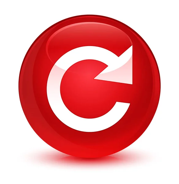 Reply rotate icon glassy red round button — Stock Photo, Image