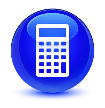 Hesap makinesi simge camsı mavi yuvarlak düğmesi