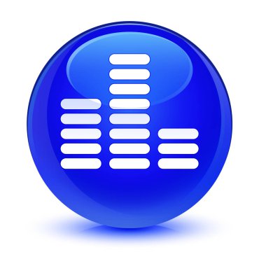 Equalizer'ı kutsal kişilerin resmi camsı mavi yuvarlak düğme