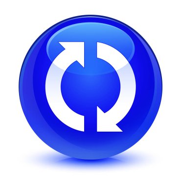 Güncelleştirme simgesini camsı mavi yuvarlak düğmesi