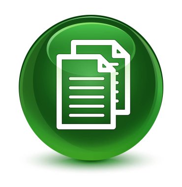 Belgeler simgesini cam gibi yumuşak yeşil yuvarlak düğmesi