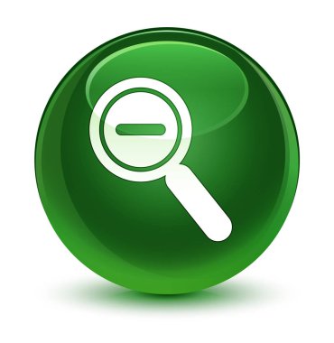 Yakınlaştır simgesini cam gibi yumuşak yeşil yuvarlak dışarı düğme