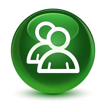 Grup simgesi cam gibi yumuşak yeşil yuvarlak düğmesi