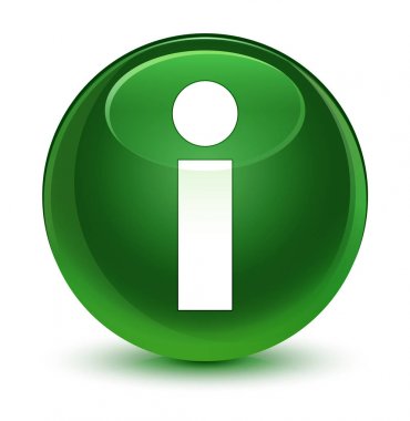 Bilgi simgesi cam gibi yumuşak yeşil yuvarlak düğmesine