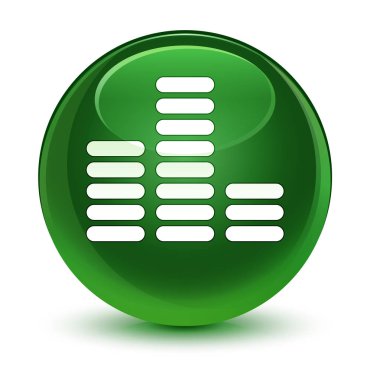 Equalizer'ı kutsal kişilerin resmi cam gibi yumuşak yeşil yuvarlak düğme