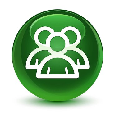 Grup simgesi cam gibi yumuşak yeşil yuvarlak düğmesi