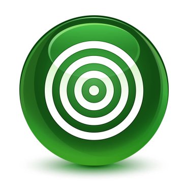 Hedef simgesi cam gibi yumuşak yeşil yuvarlak düğmesi