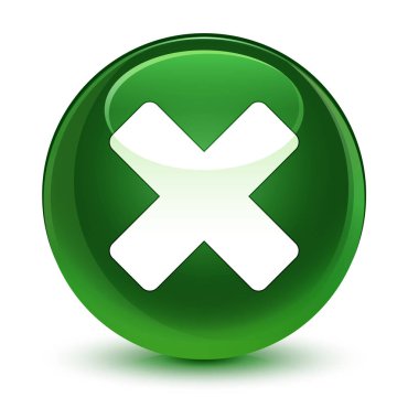 İptal simgesi cam gibi yumuşak yeşil yuvarlak düğmesi