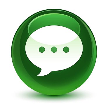 Konuşma simgesini cam gibi yumuşak yeşil yuvarlak düğmesi