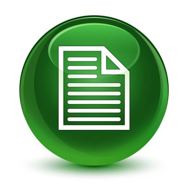 Belge sayfa simgesi cam gibi yumuşak yeşil yuvarlak düğmesi