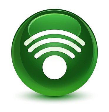 WiFi kutsal kişilerin resmi cam gibi yumuşak yeşil yuvarlak düğme