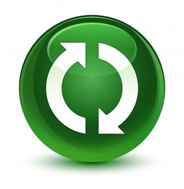 Güncelleştirme simgesini cam gibi yumuşak yeşil yuvarlak düğmesi