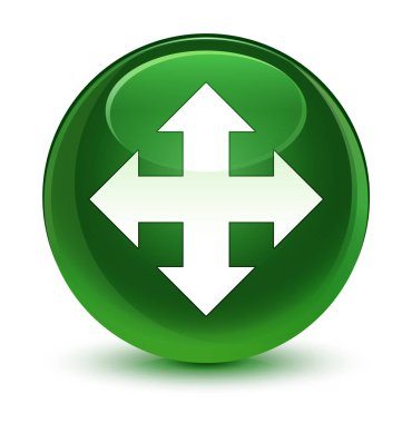 Taşı simgesini cam gibi yumuşak yeşil yuvarlak düğmesi