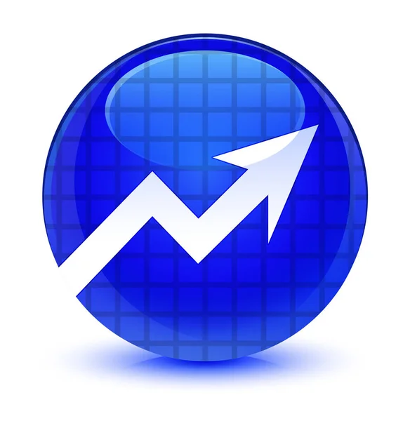 Business grafico icona blu vetro pulsante rotondo — Foto Stock