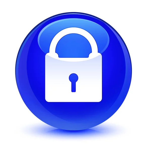 Hangslot glazig blauwe ronde knoop van het pictogram — Stockfoto