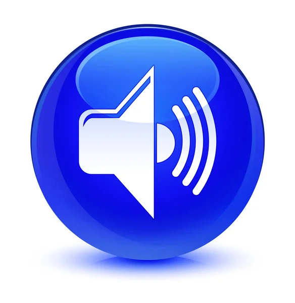 Volume icon glassy blue round button