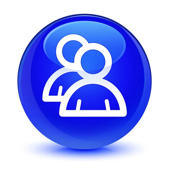 Icono de grupo botón redondo azul vidrioso — Foto de Stock