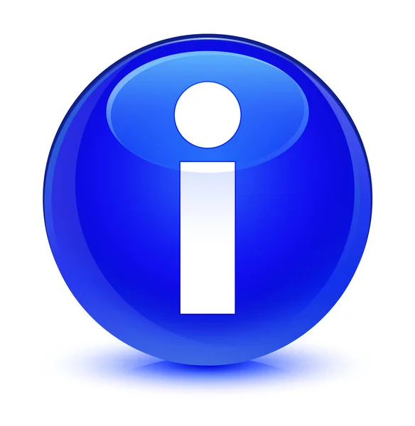 Info glazig blauwe ronde knoop van het pictogram — Stockfoto