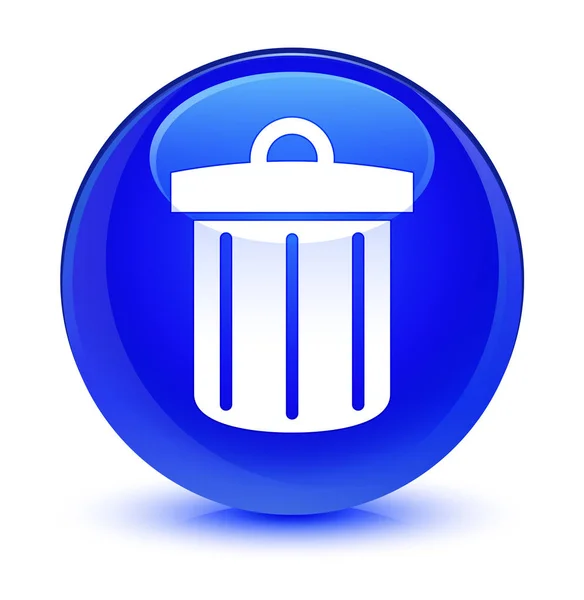 Újra feldolgoz tartó ikon üveges kék kerek gomb — Stock Fotó