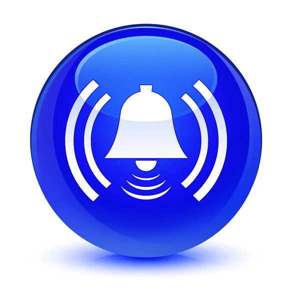 Alarm icon glassy blue round button — Stock Photo, Image