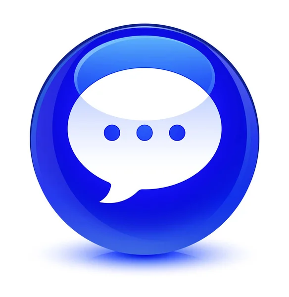 Conversation icon glassy blue round button