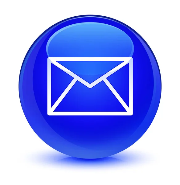 Ícone de e-mail azul vítreo botão redondo — Fotografia de Stock