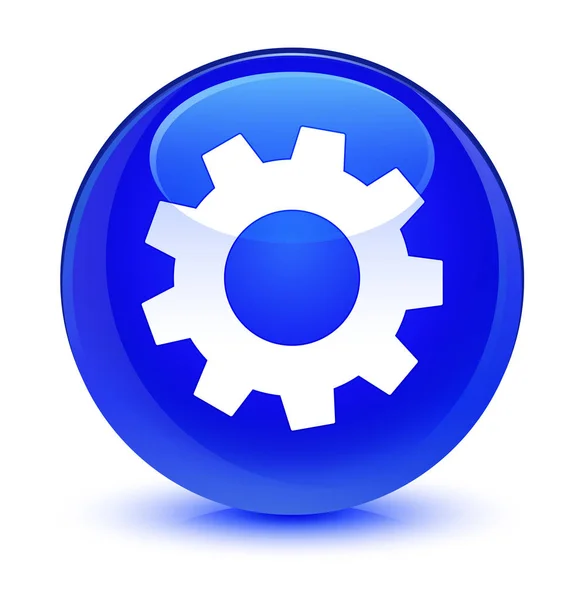 プロセス アイコン ガラス青い丸いボタン — ストック写真