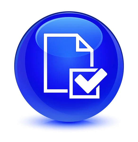 Checklist icon glassy blue round button — Stock Photo, Image