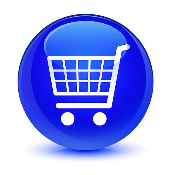 E-Commerce-Symbol glasig blauer runder Knopf — Stockfoto