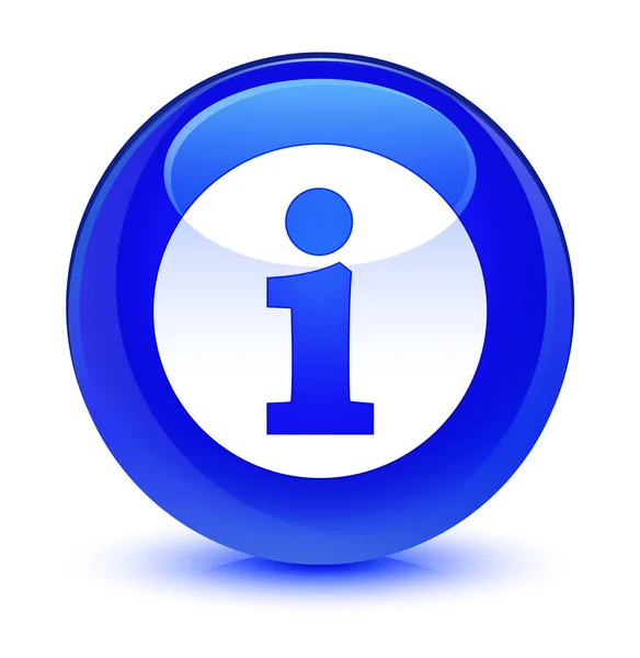 Info glazig blauwe ronde knoop van het pictogram — Stockfoto