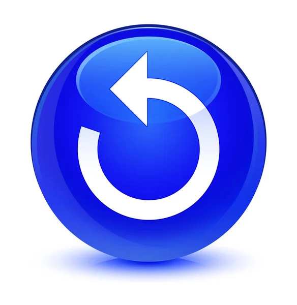 Frissítés nyíl ikonra üveges kék kerek gomb — Stock Fotó