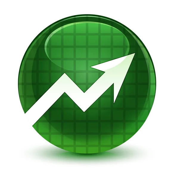 ビジネス グラフ アイコン ガラス柔らかい緑丸ボタン — ストック写真