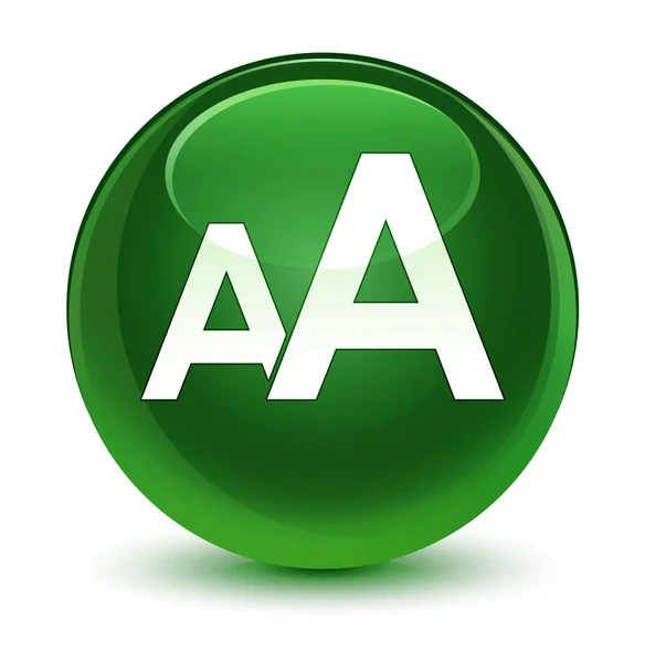 Font size icon glassy soft green round button — Stock Photo, Image