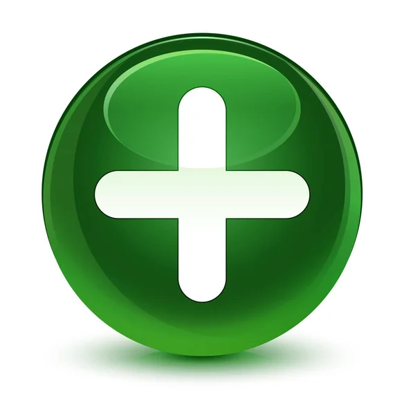 Além de ícone vítreo botão redondo verde suave — Fotografia de Stock