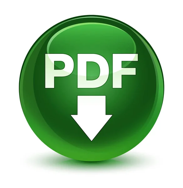 PDF download glassy zachte groene ronde knoop van het pictogram — Stockfoto