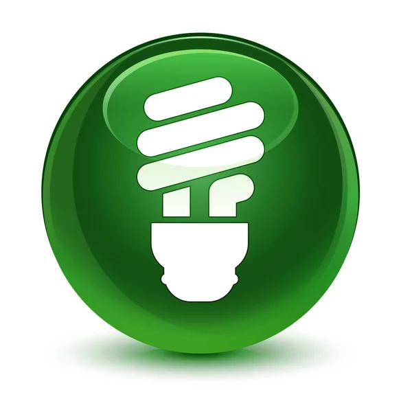 Bulb icon glassy soft green round button — Stock Photo, Image