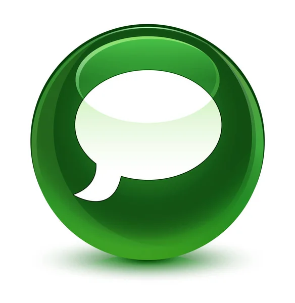 Chat glazig zachte groene ronde knoop van het pictogram — Stockfoto