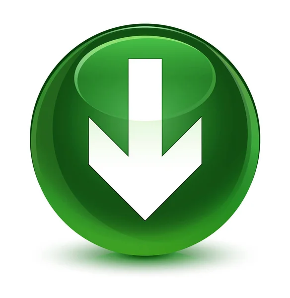 Descargar icono de flecha vidrio suave botón redondo verde — Foto de Stock