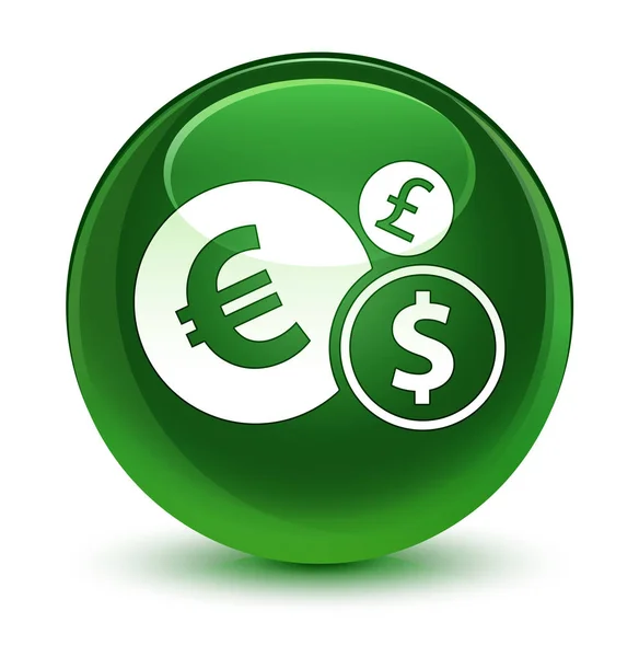 Finanzas icono vidrio suave botón redondo verde —  Fotos de Stock