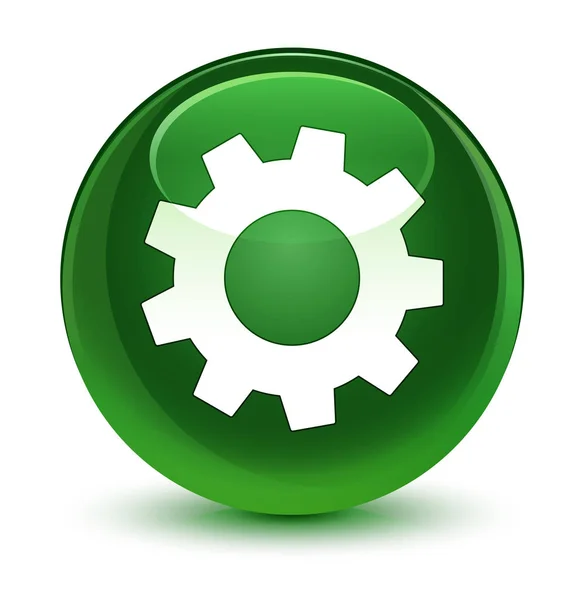 Proces sklovité měkké zelené kulaté tlačítko — Stock fotografie