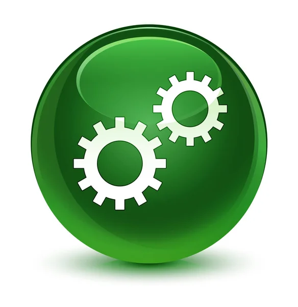 Διαδικασία εικονίδιο υαλώδη μαλακό πράσινο στρογγυλό κουμπί — Φωτογραφία Αρχείου